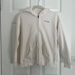 Abercrombie Kids White Zip-Up Hoodie